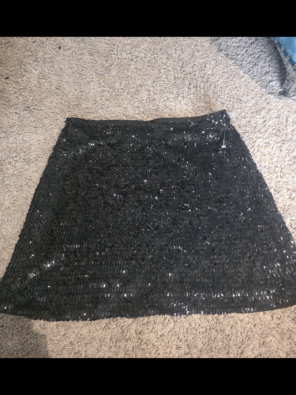 H&M Black Sequin Mini Skirt